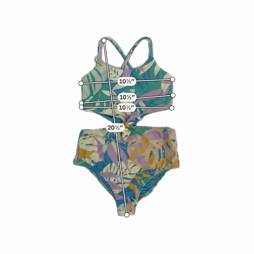 O'NEILL Girls Atlas Knot One Piece Botanical Print Swimsuit Sz 10